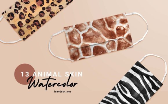 Animal Skin Texture Watercolor Illustrations