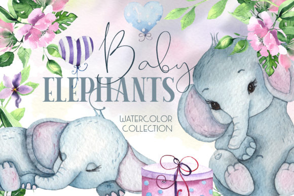 Baby Elephant. Watercolor Collection
