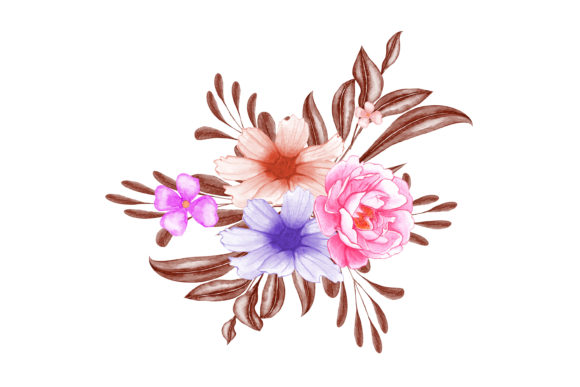 Digital Clipart Floral Watercolor 19 Illustrations