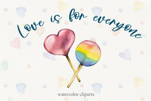 Love is for Everyone Watercolor Set Illustrations