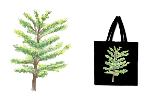 Tree Watercolor Illustration for Crafters
