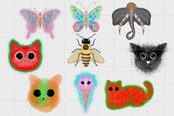 Watercolor Animals and Insects Illustrations