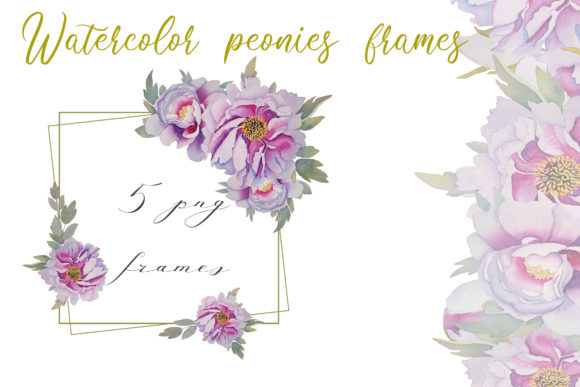 Watercolor Blooming Peonies Frames Set Review