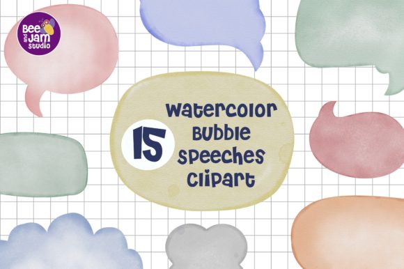Watercolor Bubble Speech Sublimation Illustrations