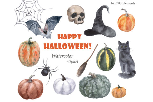Watercolor Clipart Halloween Png