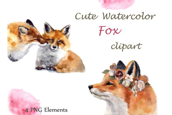 Watercolor Cute Clipart Forest Animal Illustrations