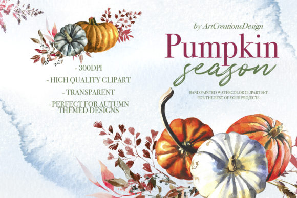Watercolor Pumpkin Season Design Set: Fall Illustrations Review