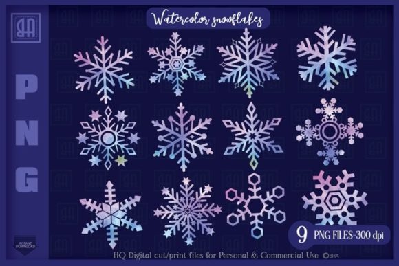 Watercolor Snowflakes PNG Review